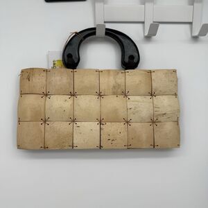 YOA Coconut Shell Clutch Purse Natural Beach Coastal